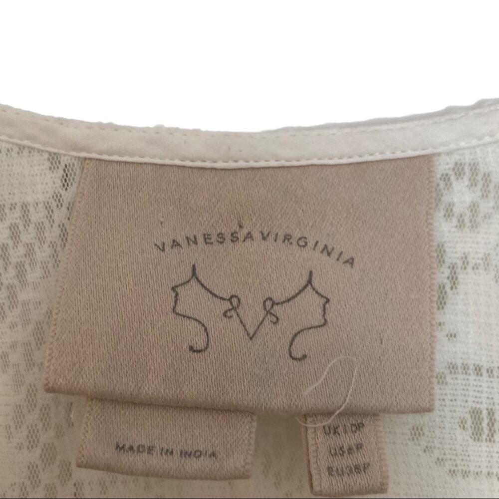 Anthropologie Vanessa Virginia Lace Peasant Top Women's Size 6 Petite - Picture 7 of 10